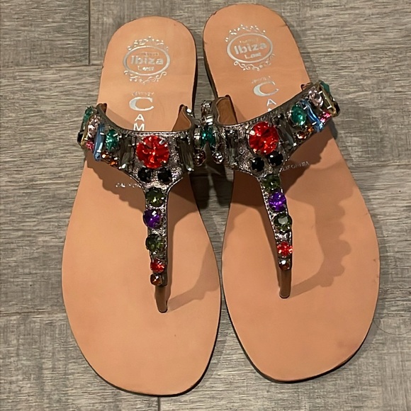 JEFFREY CAMPBELL Ibiza Naples Multicolor Jewel Embellished Sandals - Picture 2 of 16